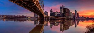 Pittsburgh Sunrise Photo Prints - Fort Pitt Bridge