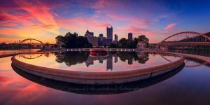 Captivating Fine Art Print of Pittsburgh Fountain at Point State Park