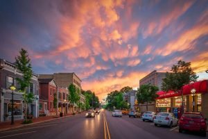 Fine Art Photography Print of Main Street Beaver 3rd Street and Bulbous Clouds in Beaver County
