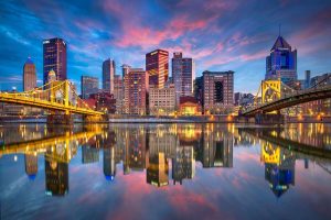 Pittsburgh Sunset & Bridges Reflections Fine Art Photography Print