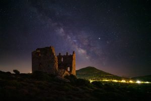 Milky Way over a Greek Isle Ruins Fine Art Photography Print