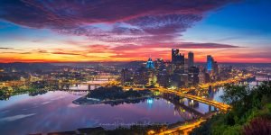 Grand View of Pittsburgh's Three Rivers