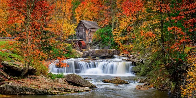 Glade Creek Grist Mill Waterfall | Fine Art Panoramic Photography Print