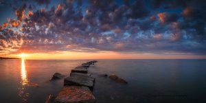 Lake Erie Sunset | A Fine Art Water Panoramic Photography Print