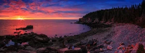 Boulder Beach Acadia National Park | A Fine Art Beach Panoramic Photography Print