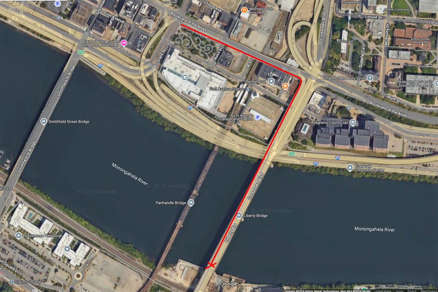 Pittsburgh photography location number 8 - liberty bridge directions