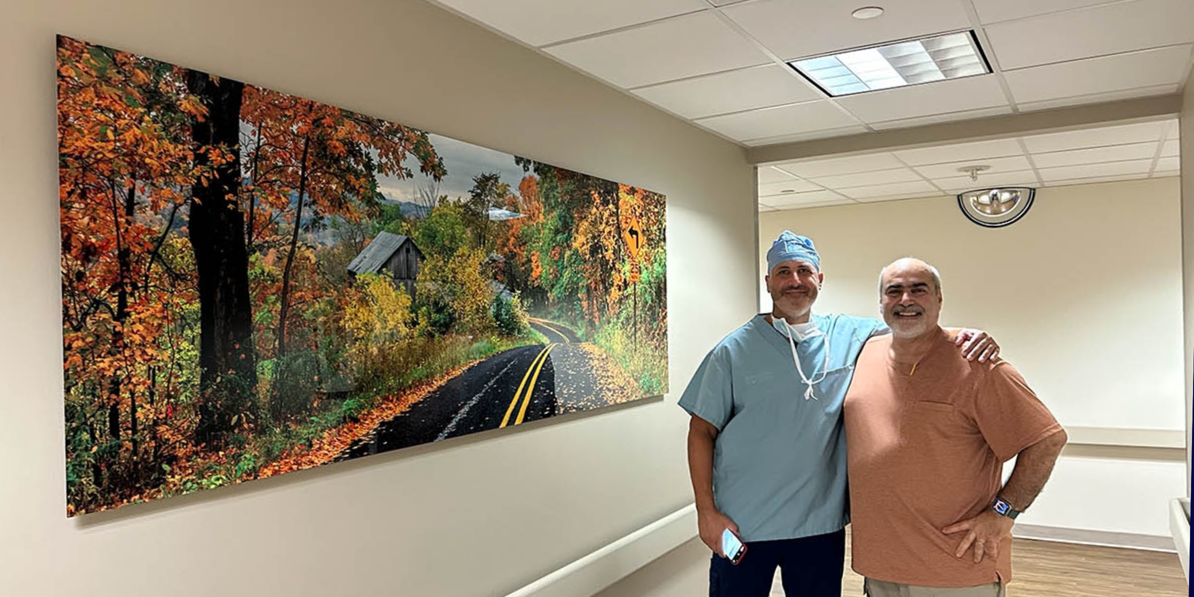WVU Wheeling Hospital Hallway leading to surgery.