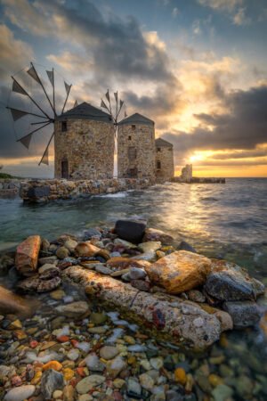 Chios Windmills Sunset