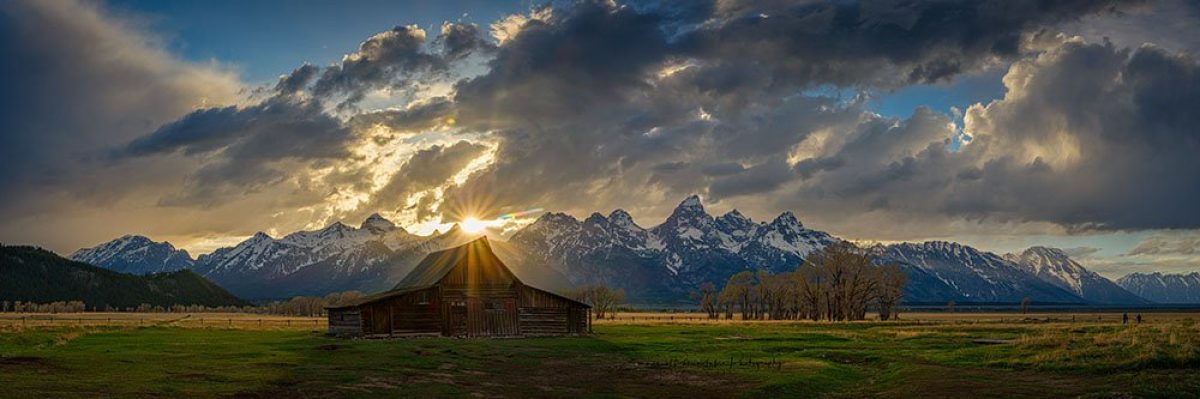 T. A. Moulton Barn Sunset | Fine Art Panoramic Photography Print