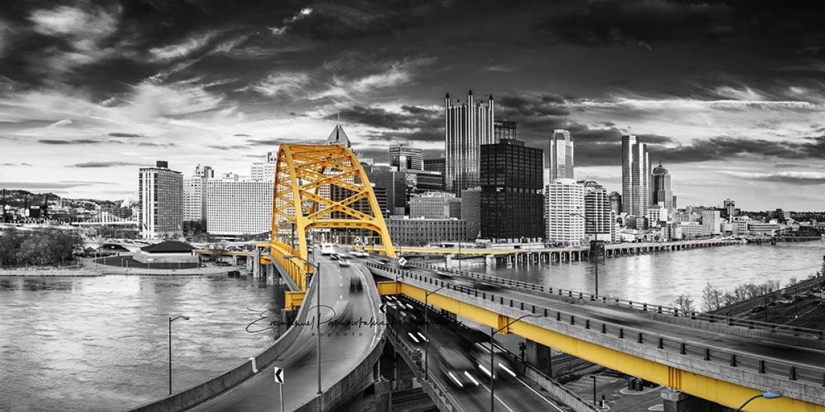 Fort Pitt Tunnel Bridge | Black and Gold Fine Art Photography Print