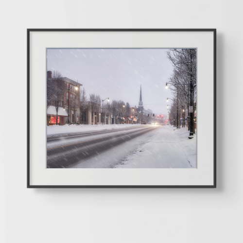 Snow in New Brighton-premium-frame